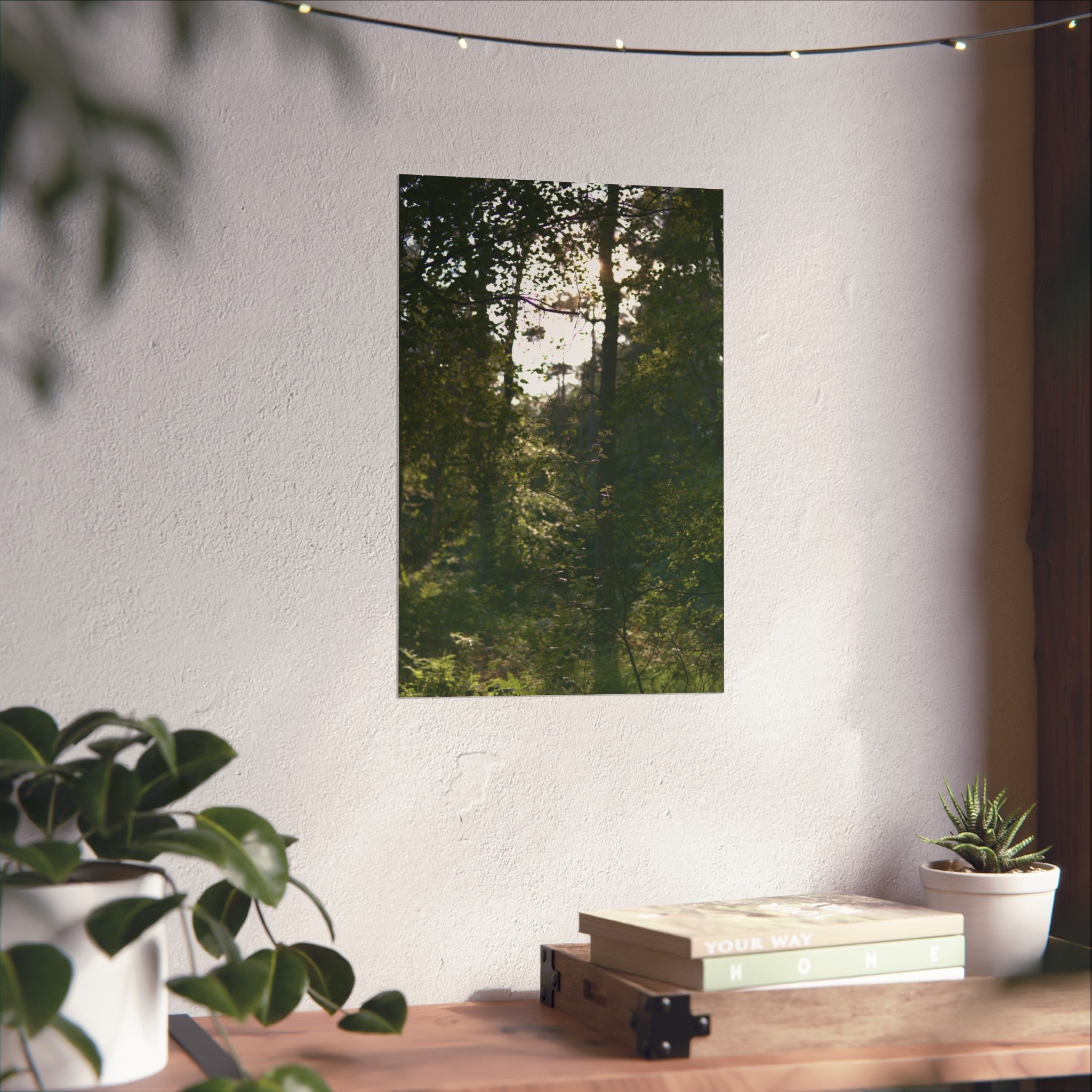 Forest Light Fine Art Poster — Sunlit Woodland Photography Wall Art